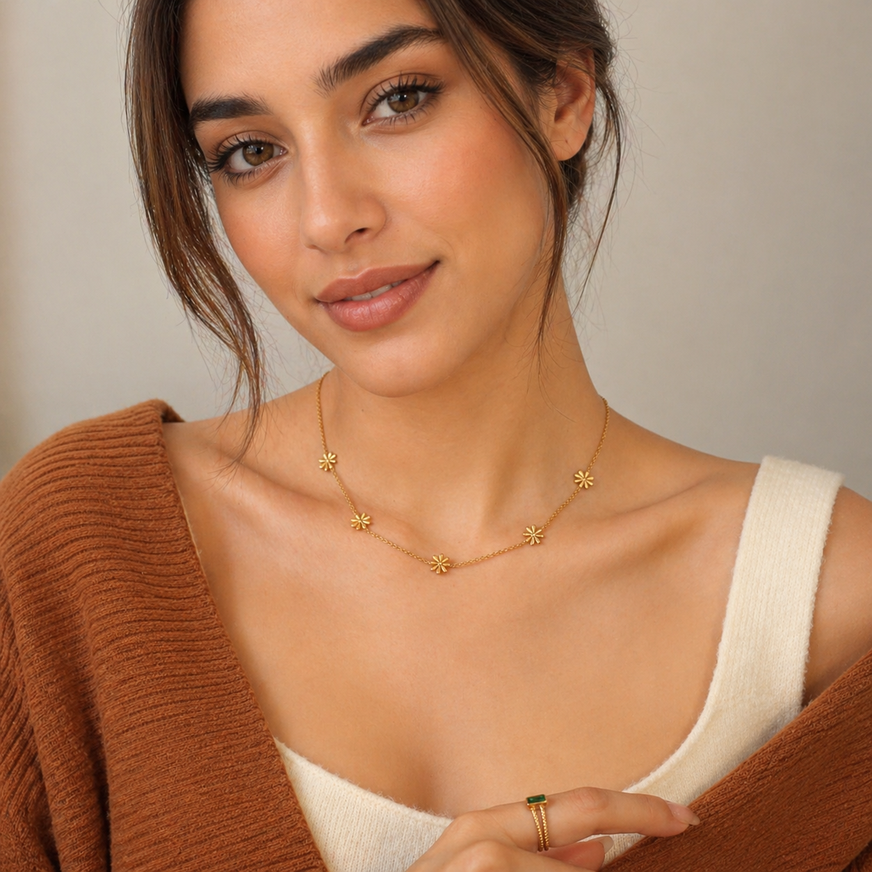Gold Titanium Pendant Necklace