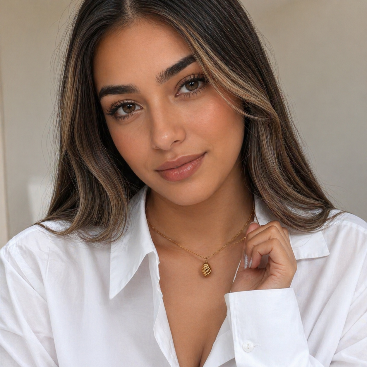 Geometric Ellipse Pendant Necklace